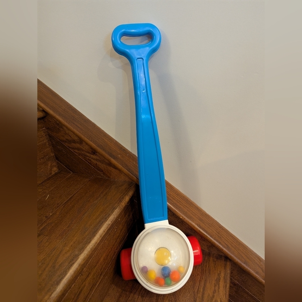🍁Fisher Price Blue Push Popper Toy Classic Toddler Toy